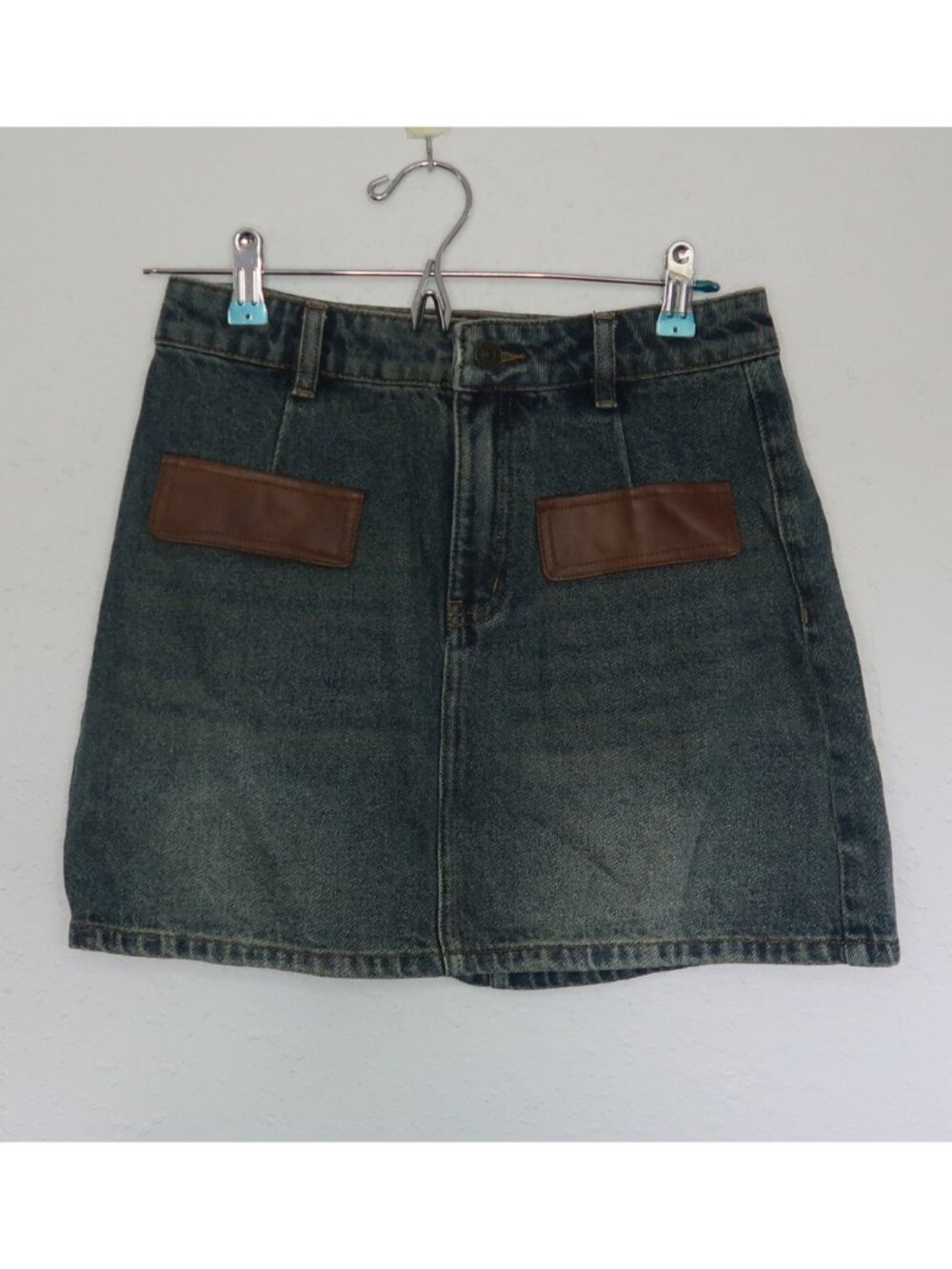 Urban Revivo Vintage Wash Denim Mini Skirt